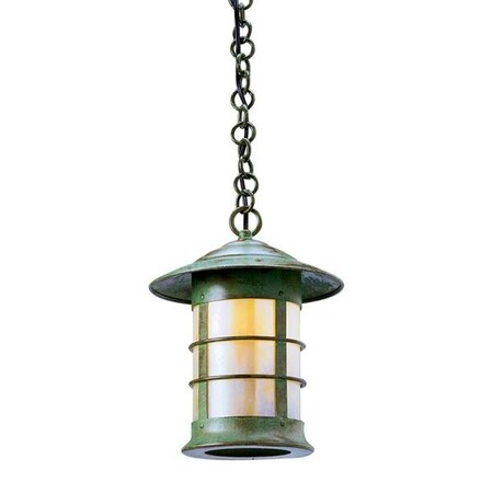 Arroyo Craftsman 9" Newport Pendant, Raw Copper, Cream Glass NH-9CR-RC